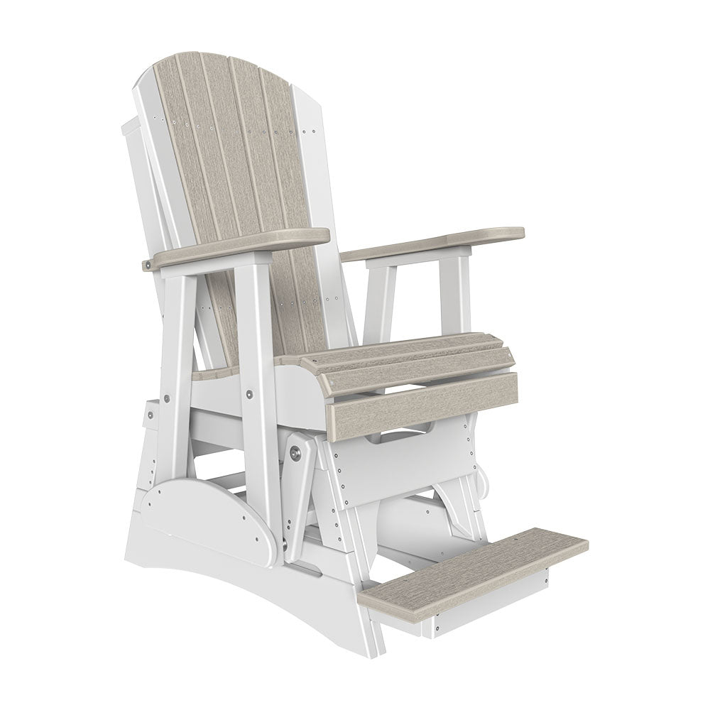 2ft Adirondack Balcony Glider Outdoor Glider 2ft / Birch &amp; White