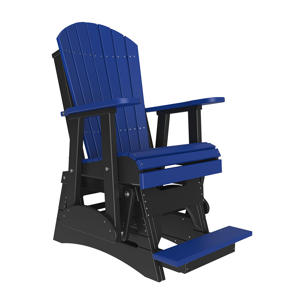 2ft Adirondack Balcony Glider Outdoor Glider 2ft / Blue &amp; Black