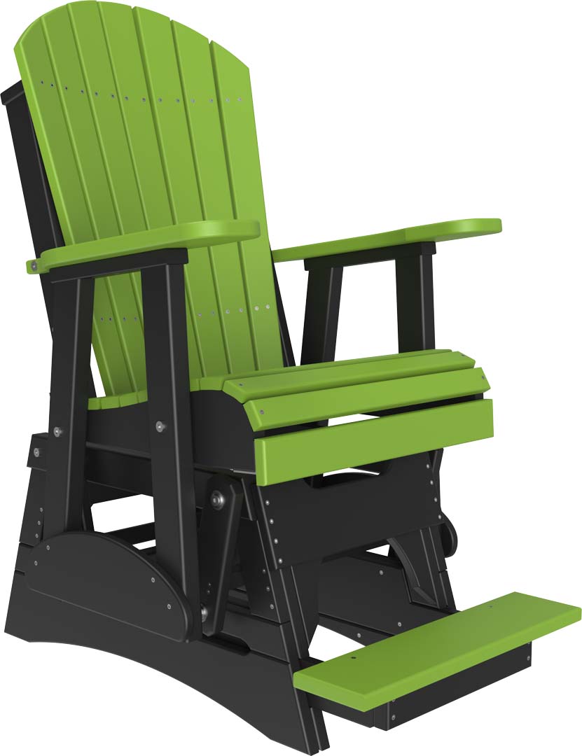 2ft Adirondack Balcony Glider Outdoor Glider 2ft / Lime Green &amp; Black