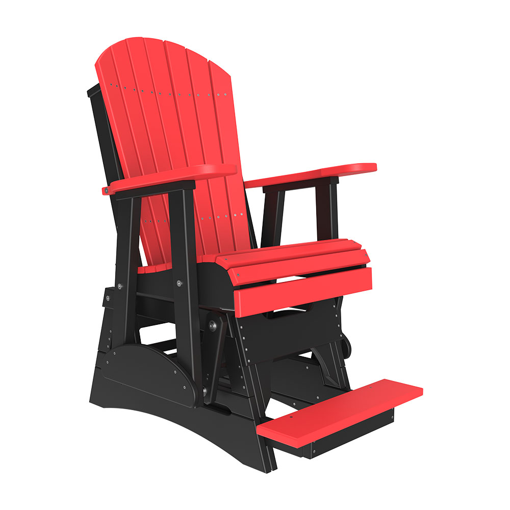 2ft Adirondack Balcony Glider Outdoor Glider 2ft / Red &amp; Black