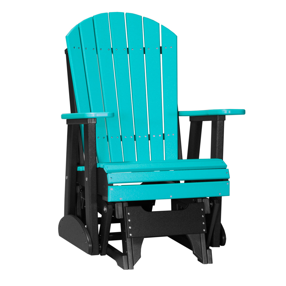 2ft Adirondack Glider Outdoor Glider 2ft / Aruba Blue &amp; Black