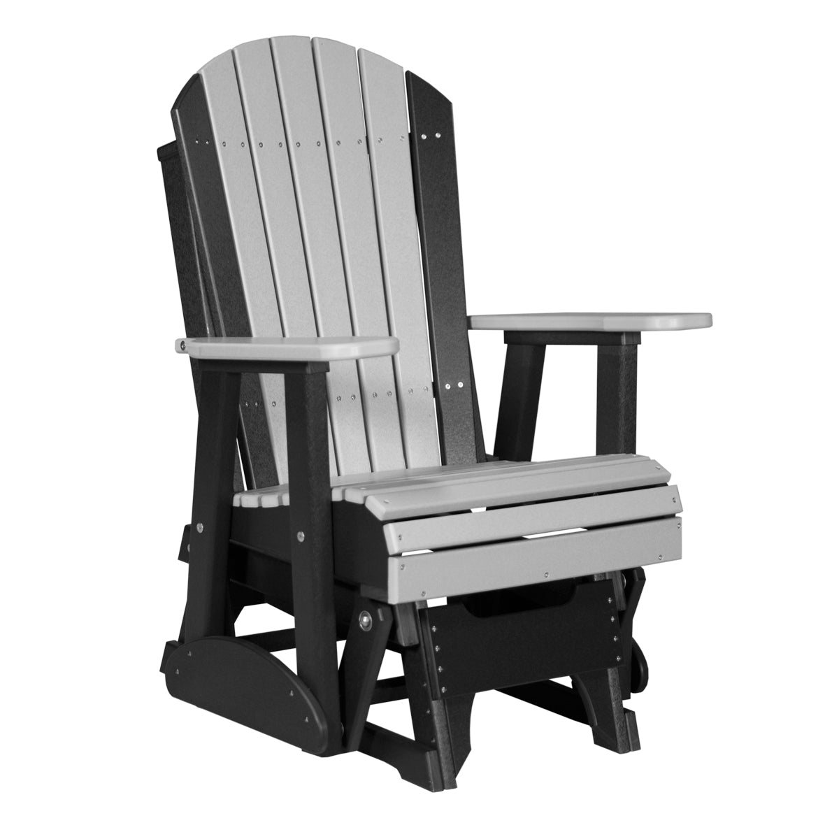 2ft Adirondack Glider Outdoor Glider 2ft / Dove Gray &amp; Black