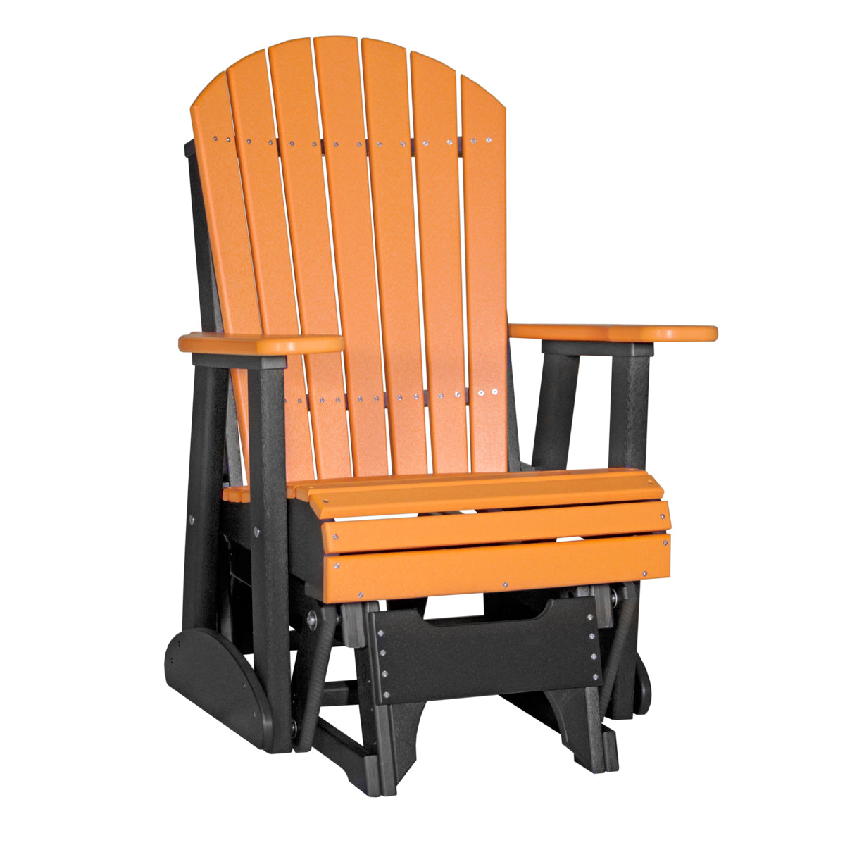 2ft Adirondack Glider Outdoor Glider 2ft / Tangerine &amp; Black