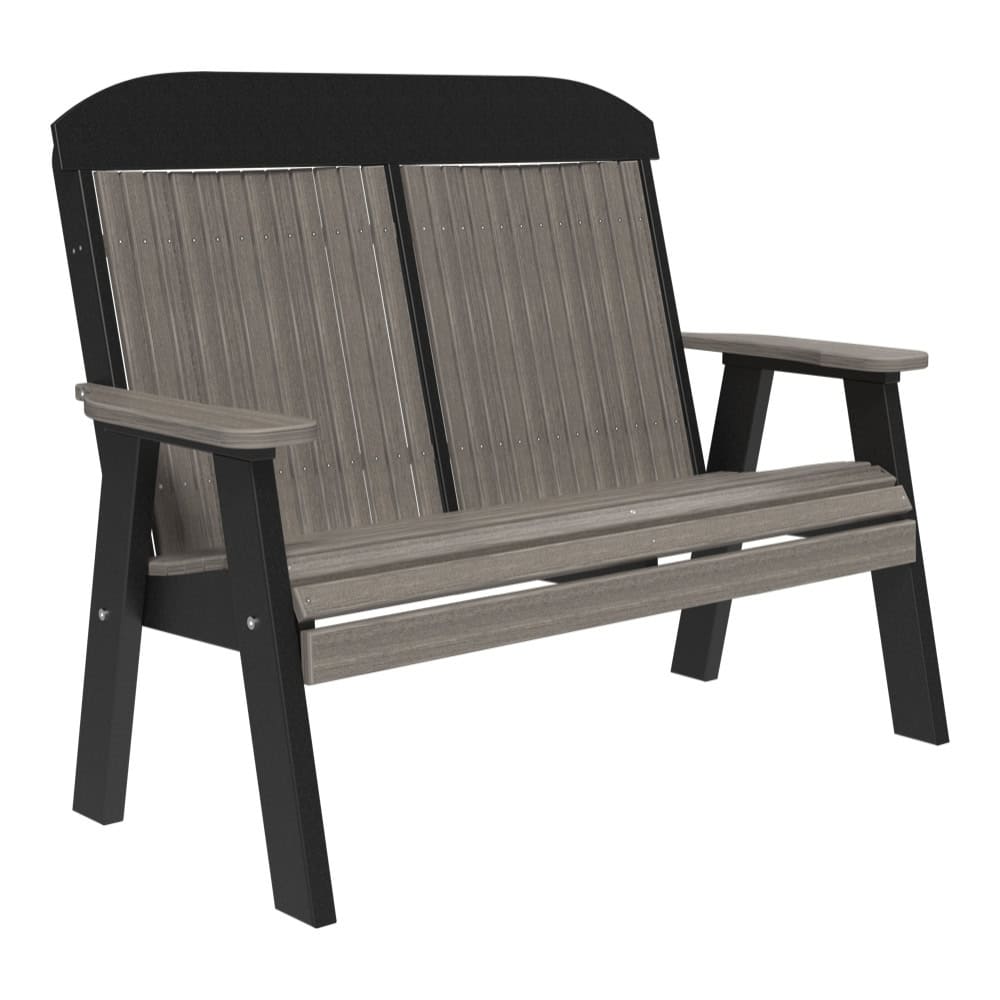 2ft and 4ft Classic Bench by LuxCraft Outdoor Glider 4ft / Coastal Gray &amp; Black