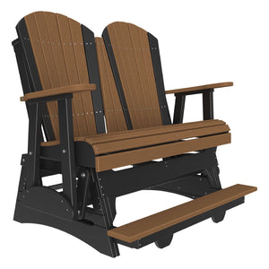 4' and 5' Adirondack Balcony Glider Outdoor Glider 4ft / Antique Mahogany & Black