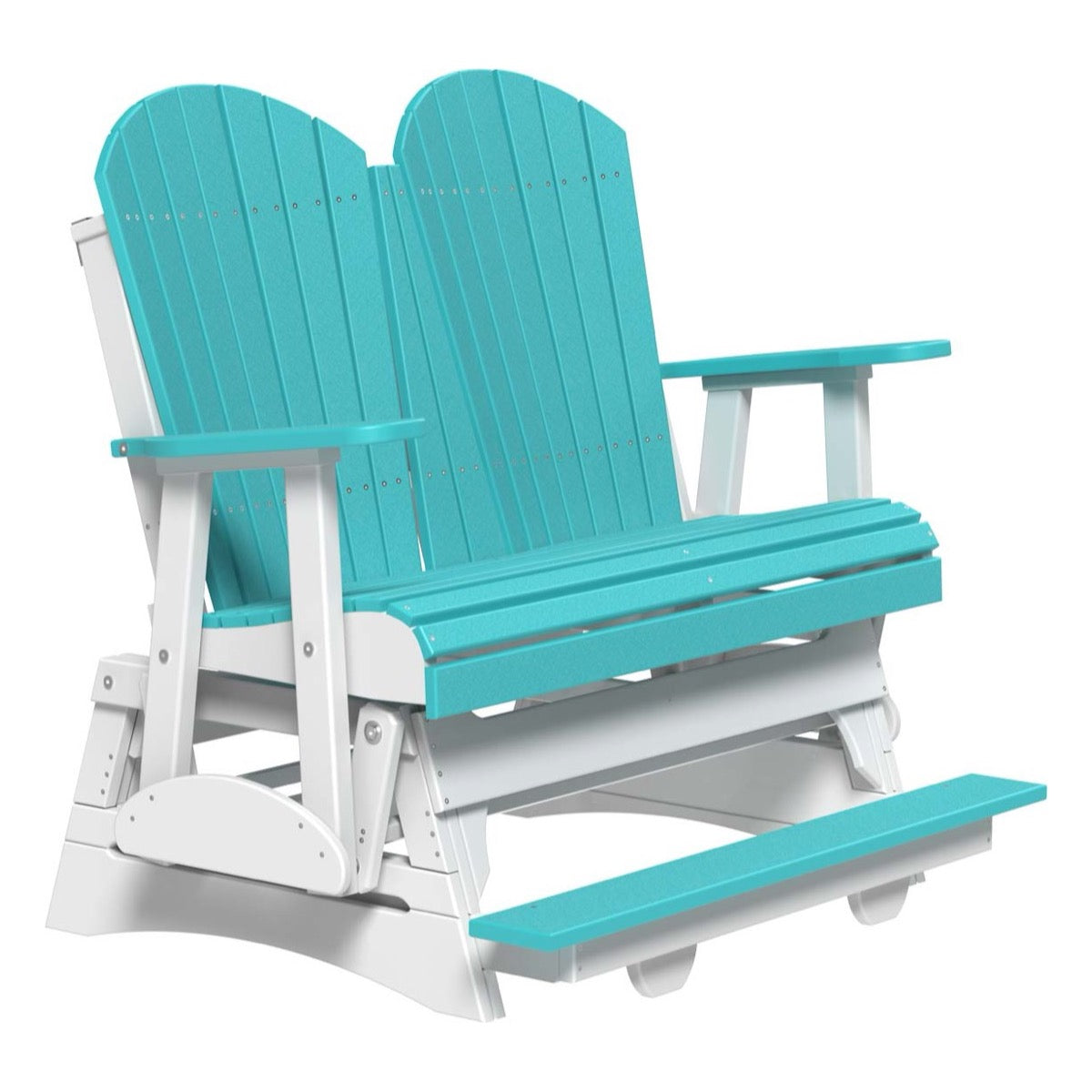 4' and 5' Adirondack Balcony Glider Outdoor Glider 4ft / Aruba Blue &amp; White