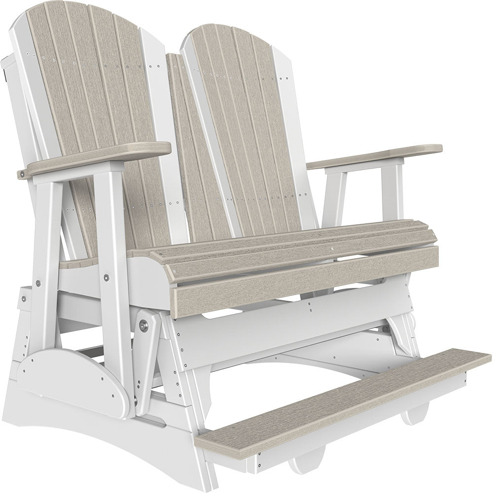 4' and 5' Adirondack Balcony Glider Outdoor Glider 4ft / Birch &amp; White