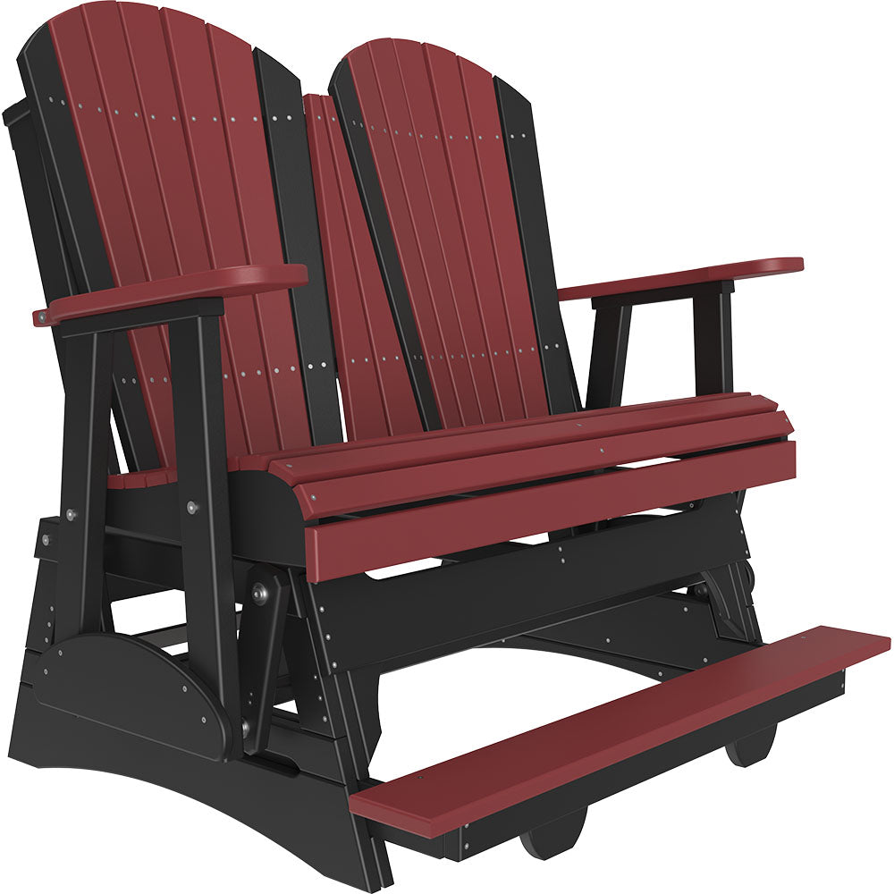 4' and 5' Adirondack Balcony Glider Outdoor Glider 4ft / Cherrywood &amp; Black