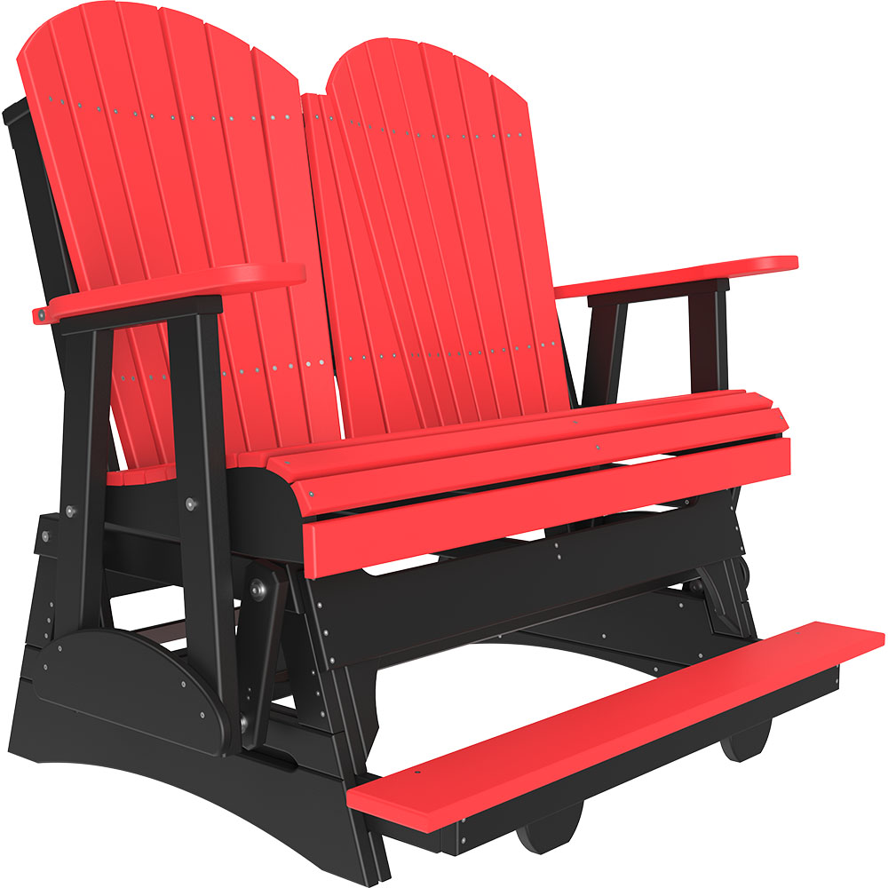 4' and 5' Adirondack Balcony Glider Outdoor Glider 4ft / Red &amp; Black