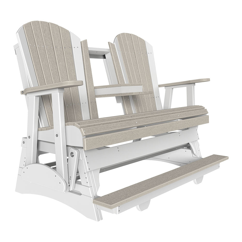 4' and 5' Adirondack Balcony Glider Outdoor Glider 5ft / Birch &amp; White