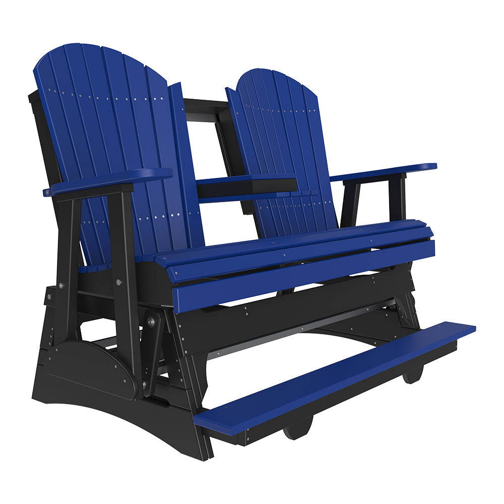 4' and 5' Adirondack Balcony Glider Outdoor Glider 5ft / Blue &amp; Black