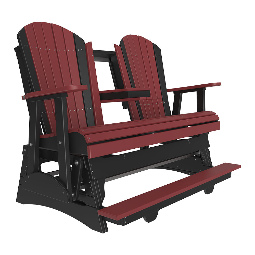 4' and 5' Adirondack Balcony Glider Outdoor Glider 5ft / Cherrywood &amp; Black