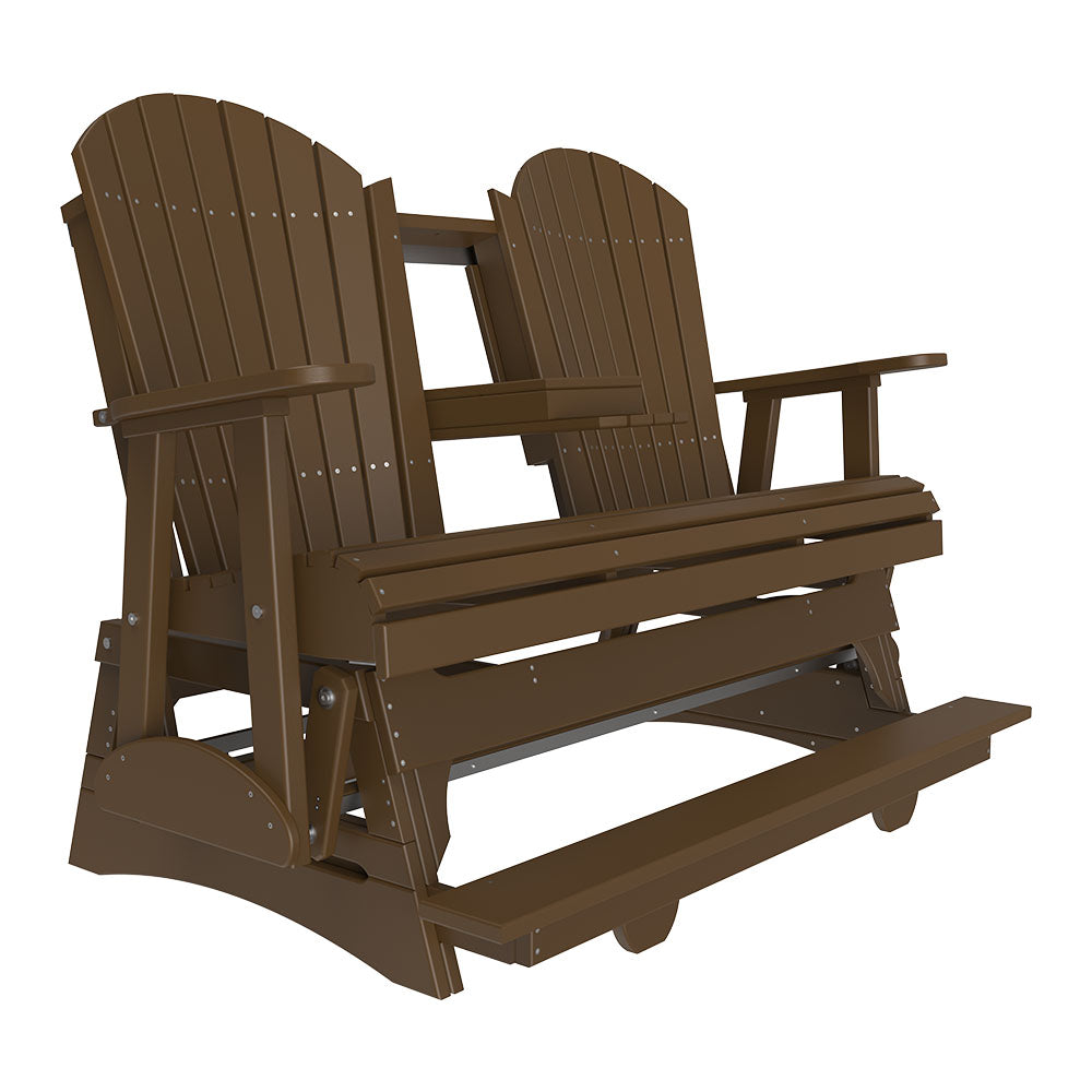 4' and 5' Adirondack Balcony Glider Outdoor Glider 5ft / Chestnut Brown