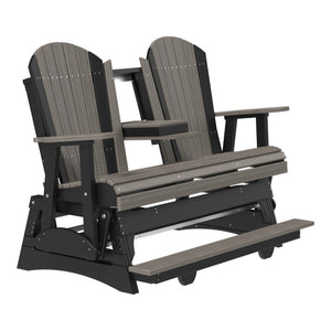 4' and 5' Adirondack Balcony Glider Outdoor Glider 5ft / Coastal Gray & Black