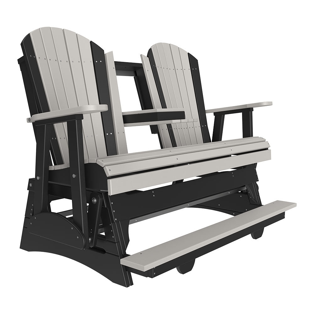 4' and 5' Adirondack Balcony Glider Outdoor Glider 5ft / Dove Gray &amp; Black