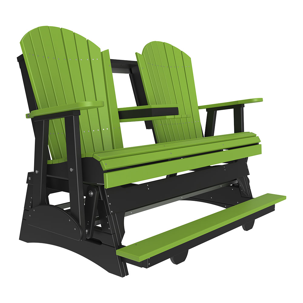 4' and 5' Adirondack Balcony Glider Outdoor Glider 5ft / Lime Green &amp; Black