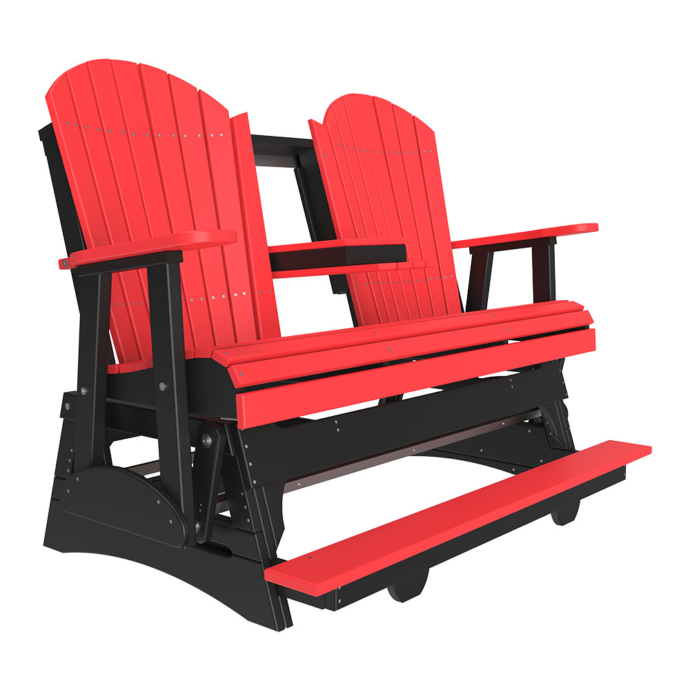 4' and 5' Adirondack Balcony Glider Outdoor Glider 5ft / Red &amp; Black