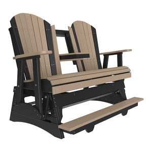 4' and 5' Adirondack Balcony Glider Outdoor Glider 5ft / Weatherwood & Black