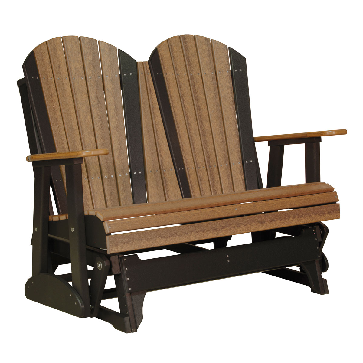 4 ft and 5ft Adirondack Glider Outdoor Glider 4ft / Antique Mahogany &amp; Black
