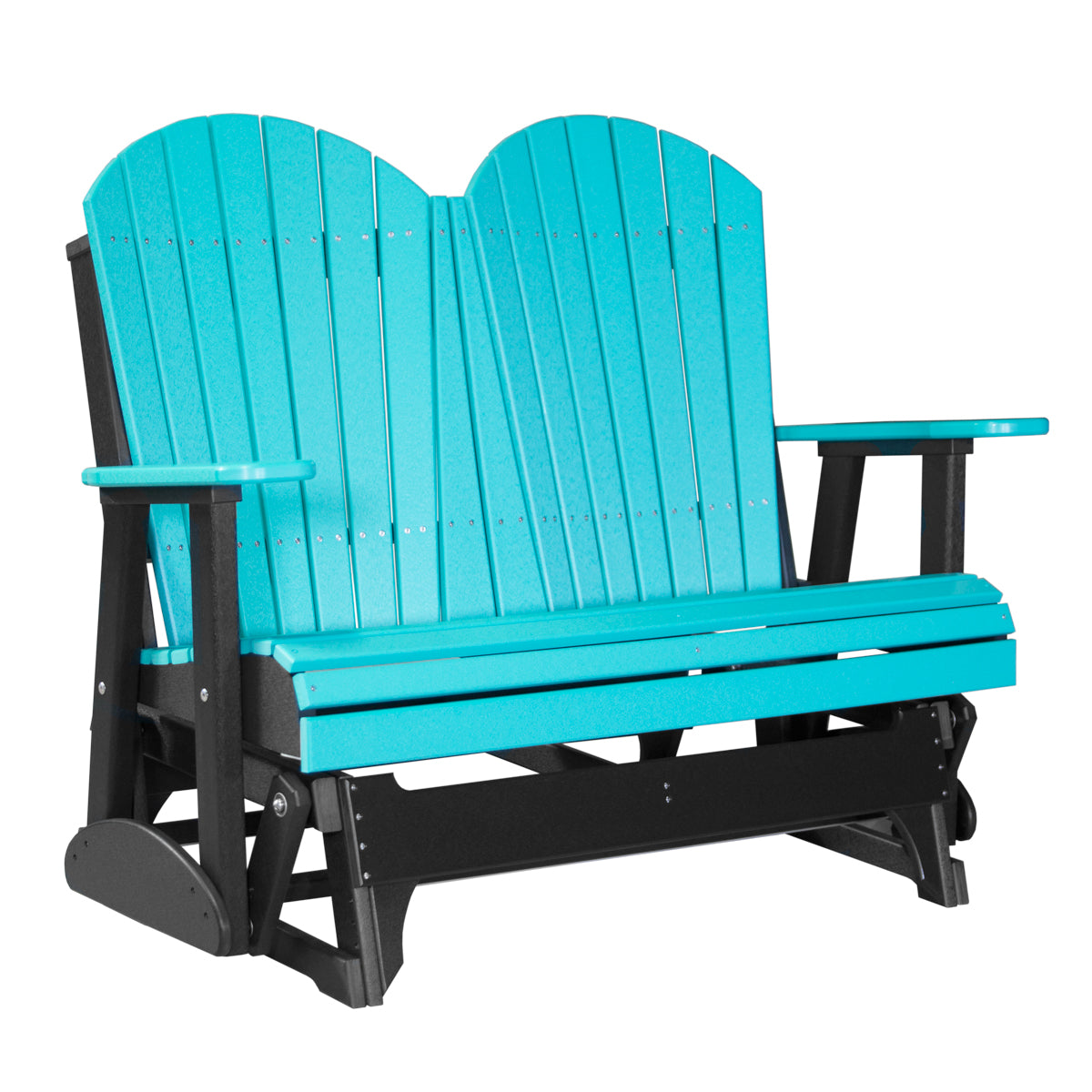 4 ft and 5ft Adirondack Glider Outdoor Glider 4ft / Aruba Blue &amp; Black