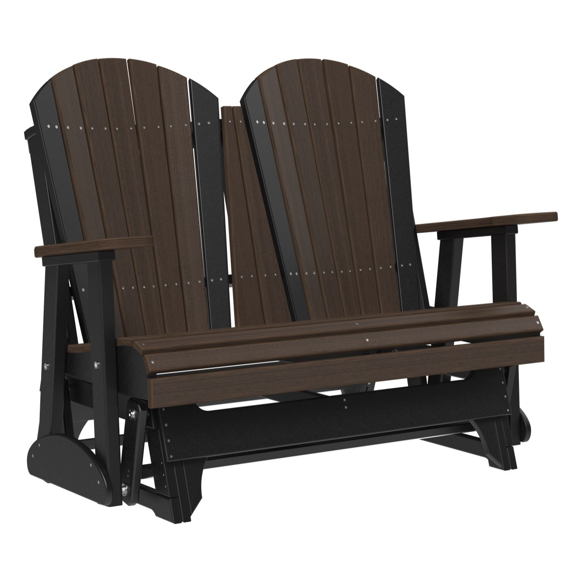 4 ft and 5ft Adirondack Glider Outdoor Glider 4ft / Brazilian Walnut &amp; Black