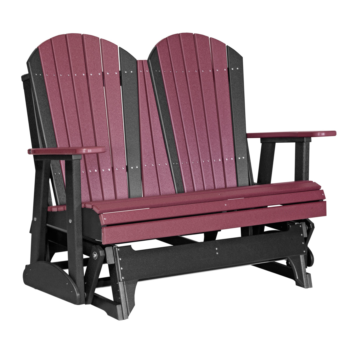 4 ft and 5ft Adirondack Glider Outdoor Glider 4ft / Cherrywood &amp; Black