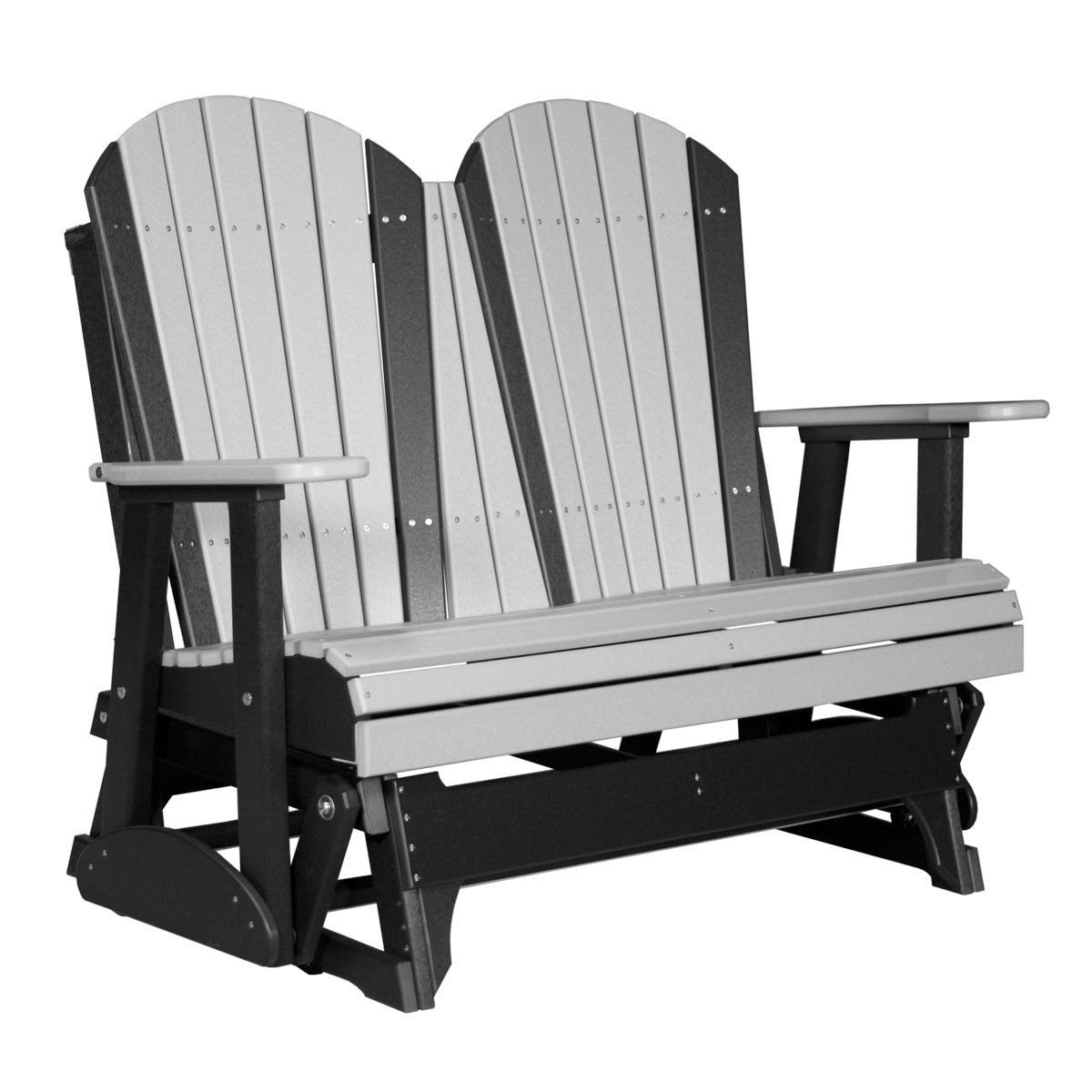 4 ft and 5ft Adirondack Glider Outdoor Glider 4ft / Dove Gray &amp; Black