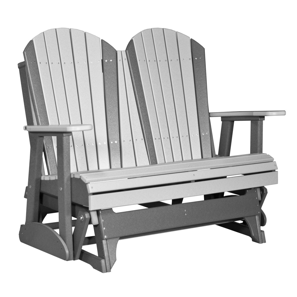 4 ft and 5ft Adirondack Glider Outdoor Glider 4ft / Dove Gray &amp; Slate