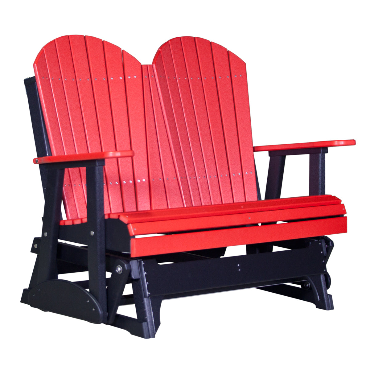 4 ft and 5ft Adirondack Glider Outdoor Glider 4ft / Red &amp; Black