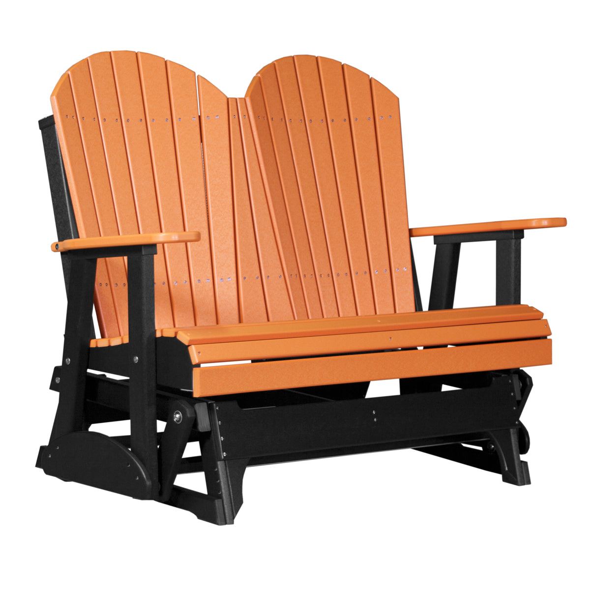 4 ft and 5ft Adirondack Glider Outdoor Glider 4ft / Tangerine &amp; Black