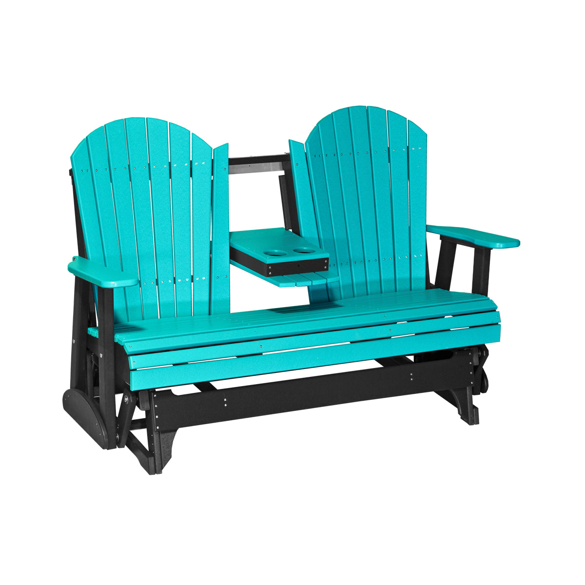 4 ft and 5ft Adirondack Glider Outdoor Glider 5ft / Aruba Blue &amp; Black