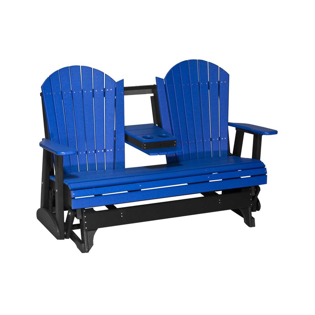 4 ft and 5ft Adirondack Glider Outdoor Glider 5ft / Blue &amp; Black