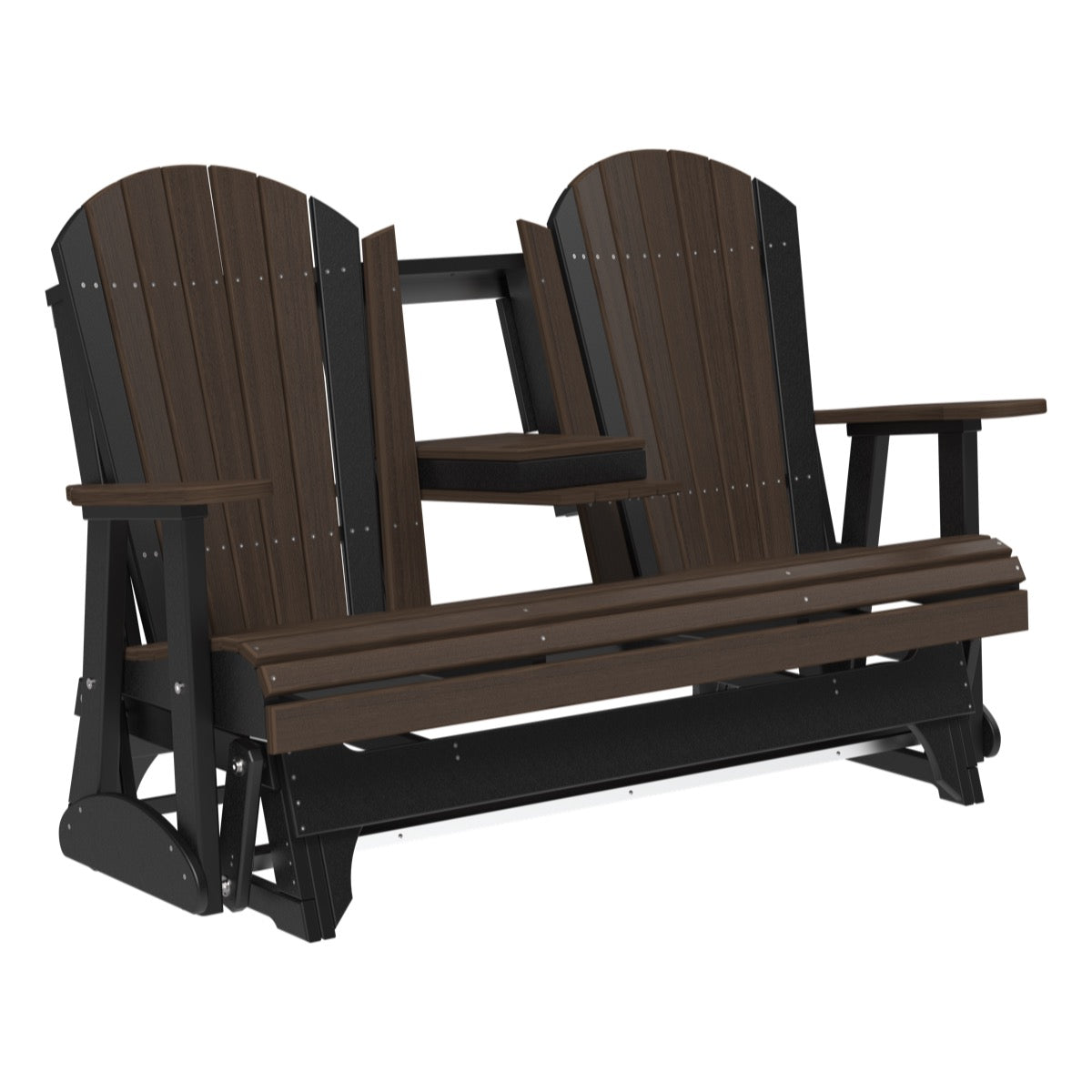 4 ft and 5ft Adirondack Glider Outdoor Glider 5ft / Brazilian Walnut &amp; Black