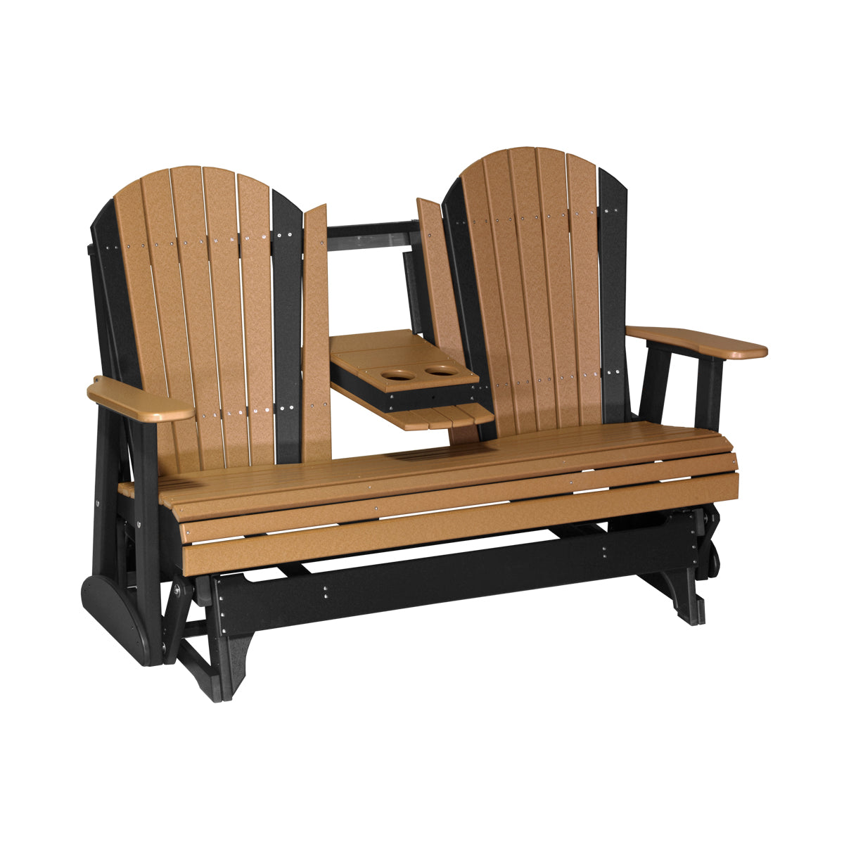 4 ft and 5ft Adirondack Glider Outdoor Glider 5ft / Cedar &amp; Black