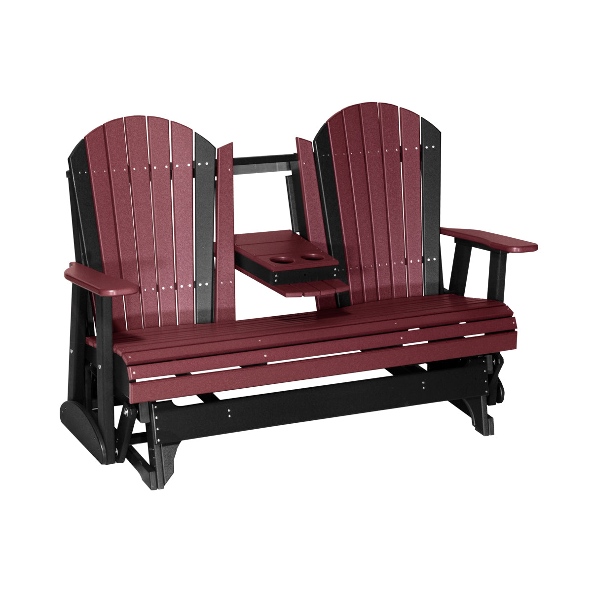 4 ft and 5ft Adirondack Glider Outdoor Glider 5ft / Cherrywood &amp; Black