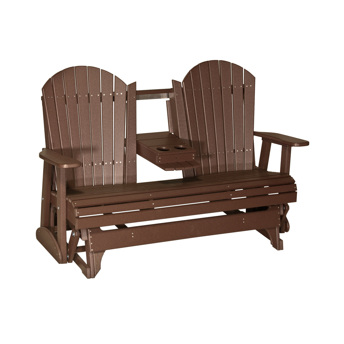 4 ft and 5ft Adirondack Glider Outdoor Glider 5ft / Chestnut Brown