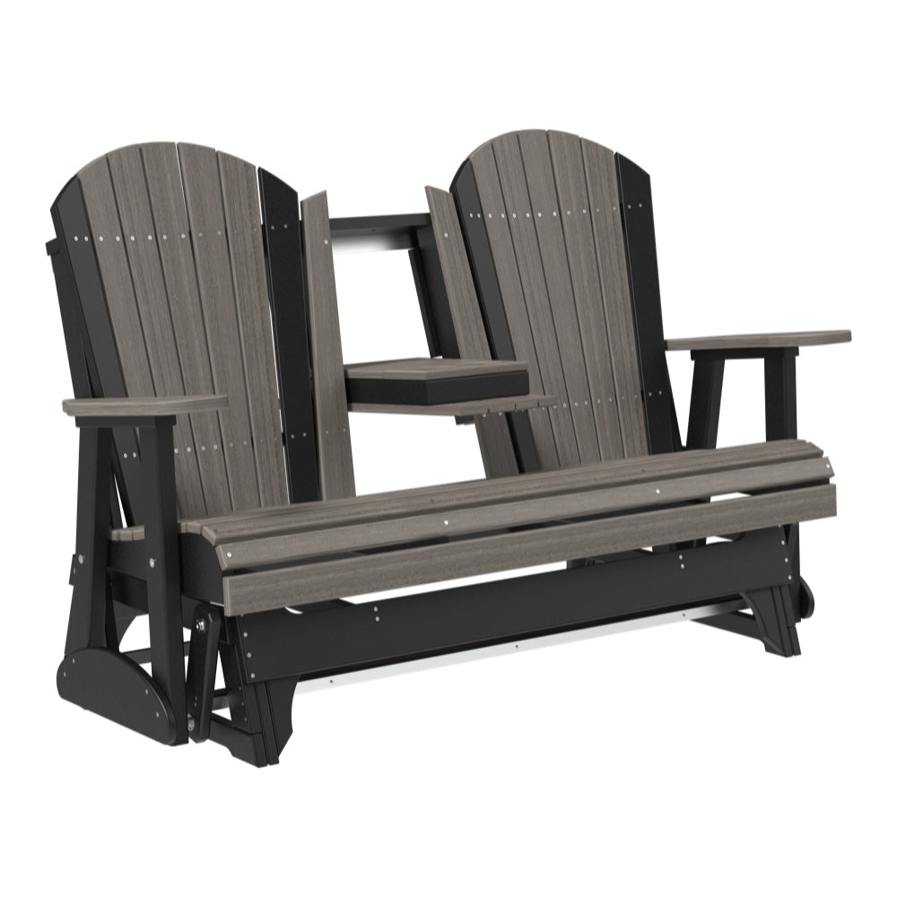 4 ft and 5ft Adirondack Glider Outdoor Glider 5ft / Coastal Gray &amp; Black