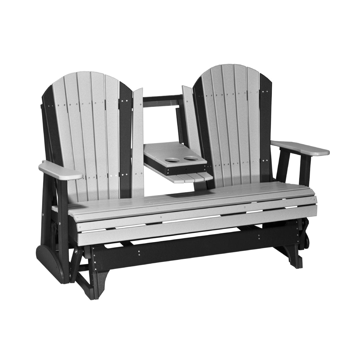 4 ft and 5ft Adirondack Glider Outdoor Glider 5ft / Dove Gray &amp; Black