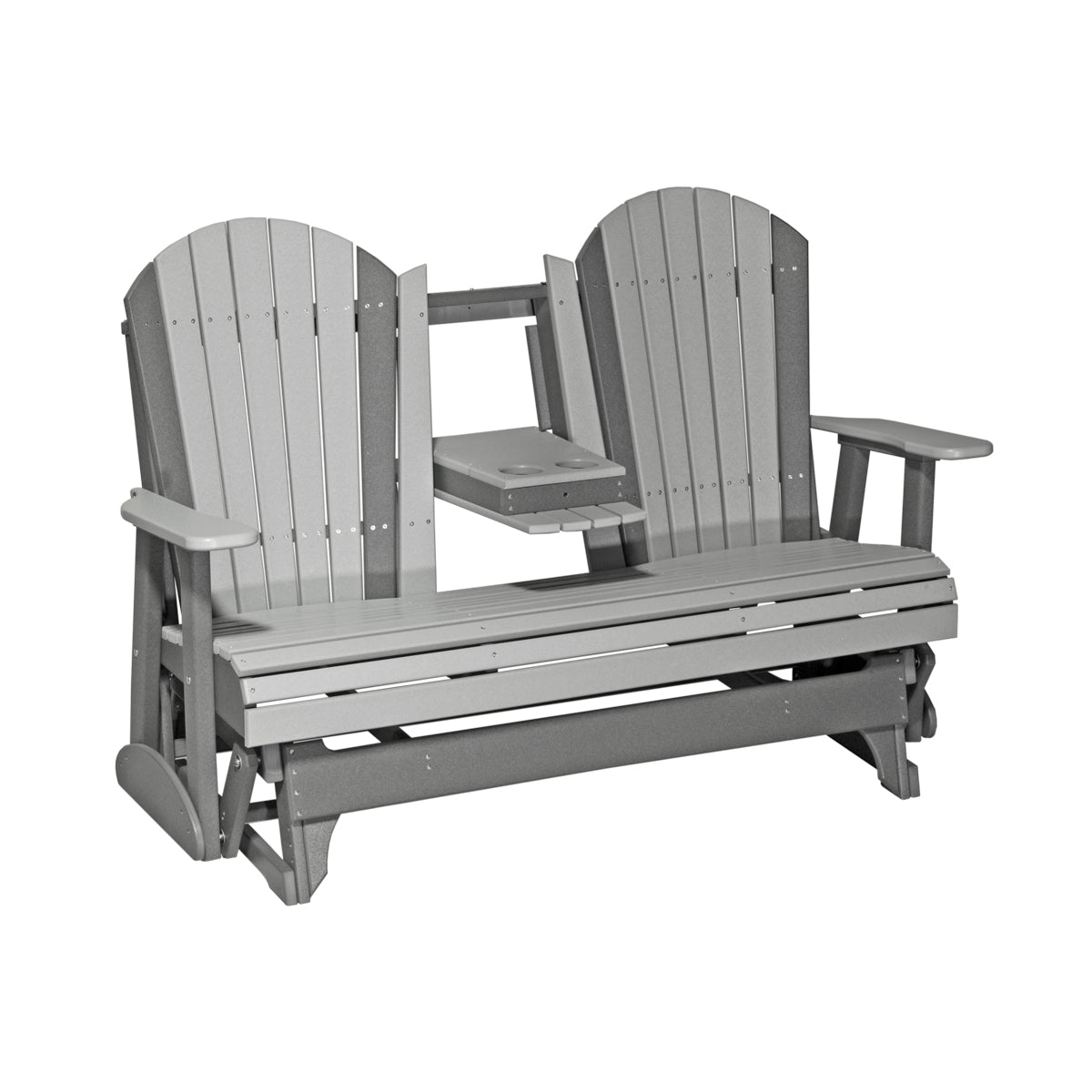4 ft and 5ft Adirondack Glider Outdoor Glider 5ft / Dove Gray &amp; Slate