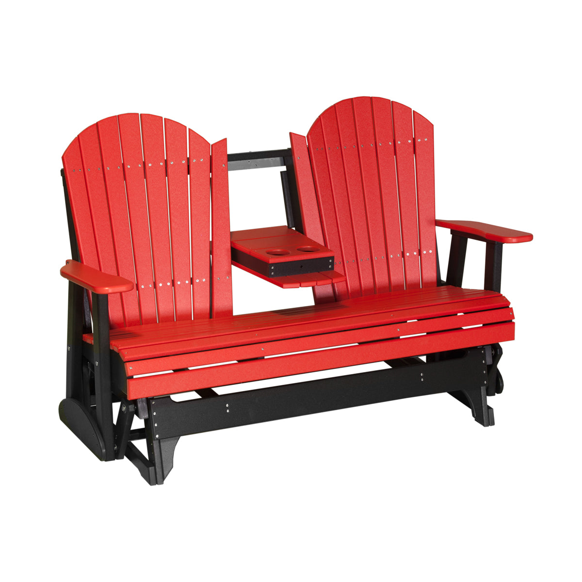 4 ft and 5ft Adirondack Glider Outdoor Glider 5ft / Red &amp; Black