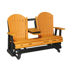 4 ft and 5ft Adirondack Glider Outdoor Glider 5ft / Tangerine & Black