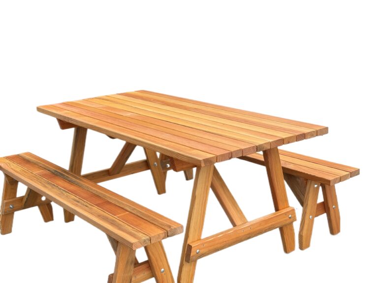 6&#39; Picnic Table &amp; Benches – Durable Outdoor Seating by Wood Country