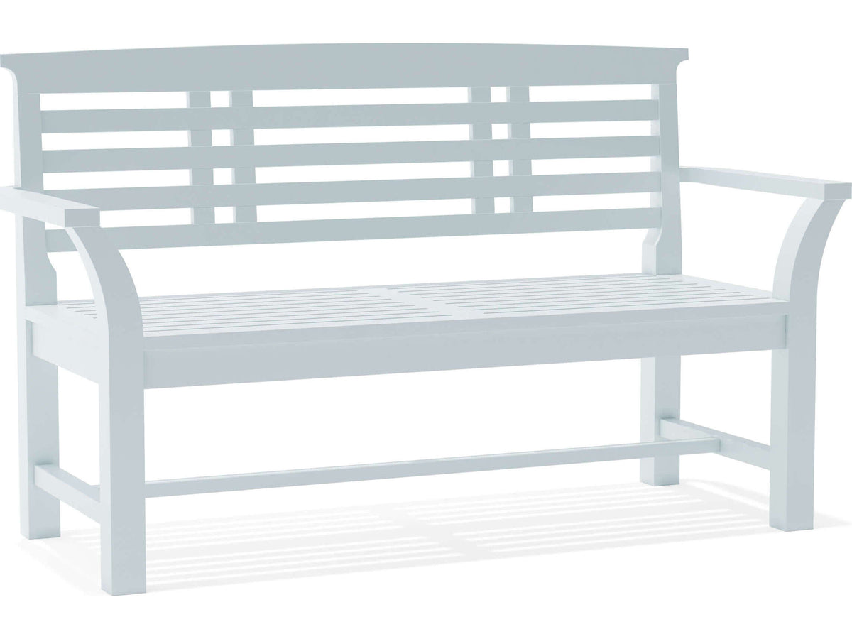 Sakura 2-Seater Teak Bench In White Finish - The Charming Bench Company