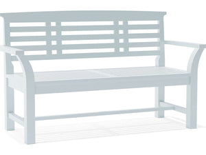 Sakura 2-Seater Teak Bench In White Finish - The Charming Bench Company