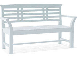Sakura 2-Seater Teak Bench In White Finish - The Charming Bench Company