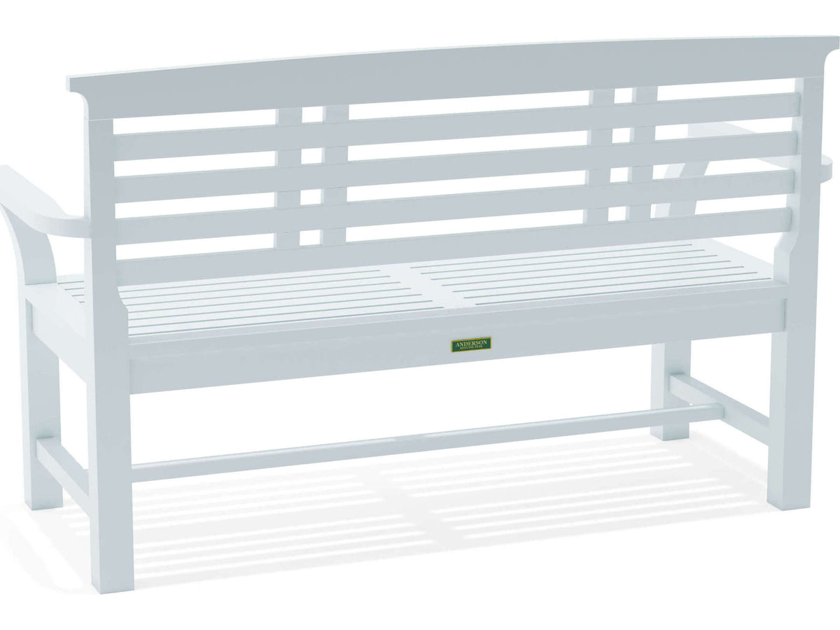 Sakura 2-Seater Teak Bench In White Finish - The Charming Bench Company