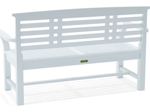 Sakura 2-Seater Teak Bench In White Finish - The Charming Bench Company