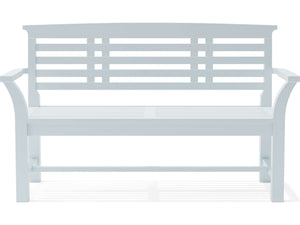 Sakura 2-Seater Teak Bench In White Finish - The Charming Bench Company