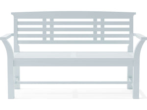 Sakura 2-Seater Teak Bench In White Finish - The Charming Bench Company