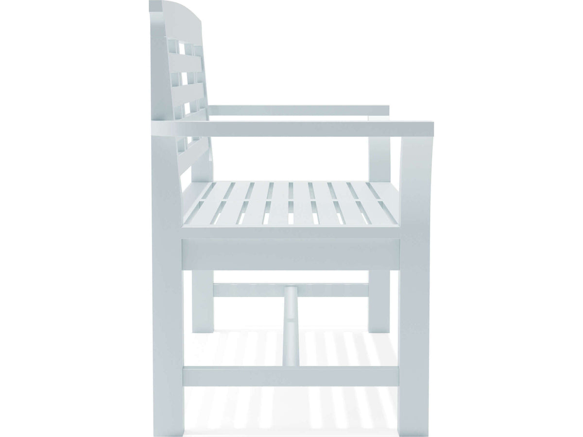 Sakura 2-Seater Teak Bench In White Finish - The Charming Bench Company